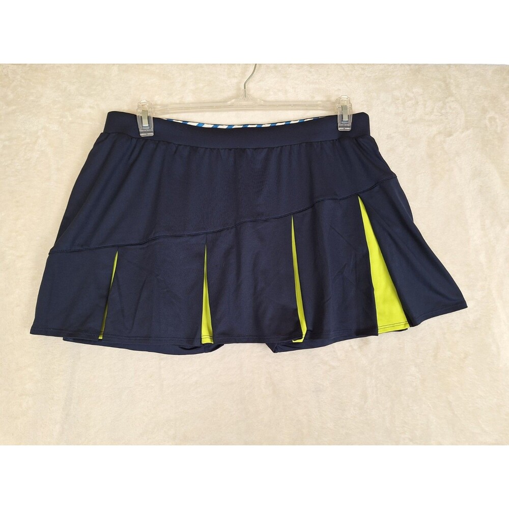 Tail Tennis Skort Womens XL Navy Blue Neon Pleated Athletic Skirt Pickleball